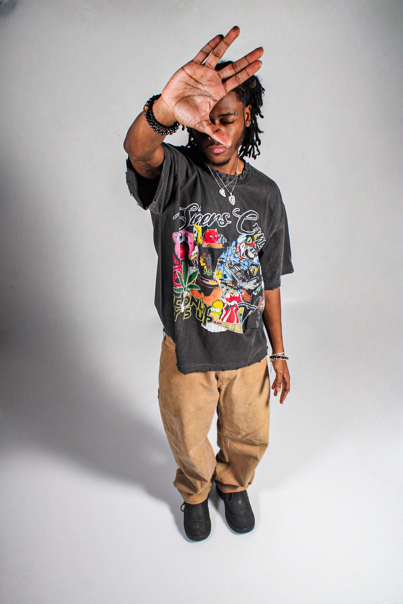 UNKPT X SINNERS 4/20 “Vintage Black Graffiti” T-Shirt