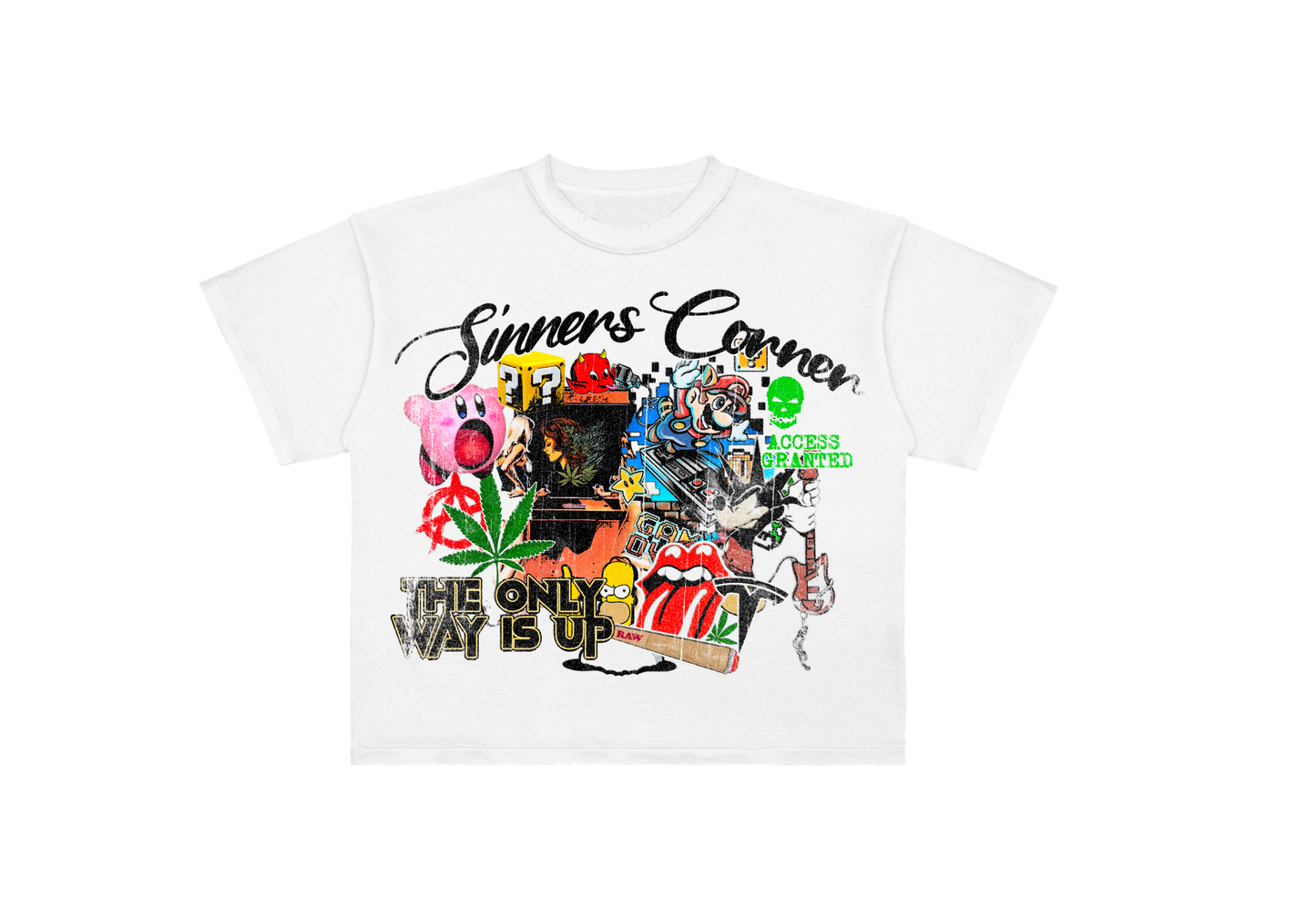 UNKPT X SINNERS 4/20 “Off-White Graffiti” T-Shirt