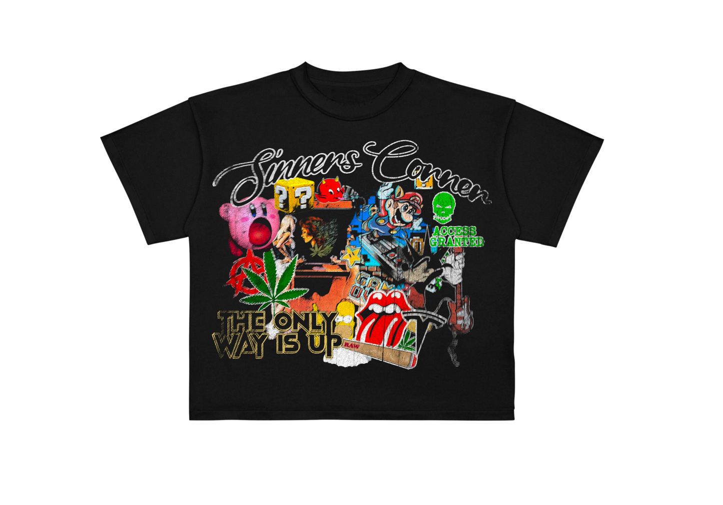 UNKPT X SINNERS 4/20 “Vintage Black Graffiti” T-Shirt