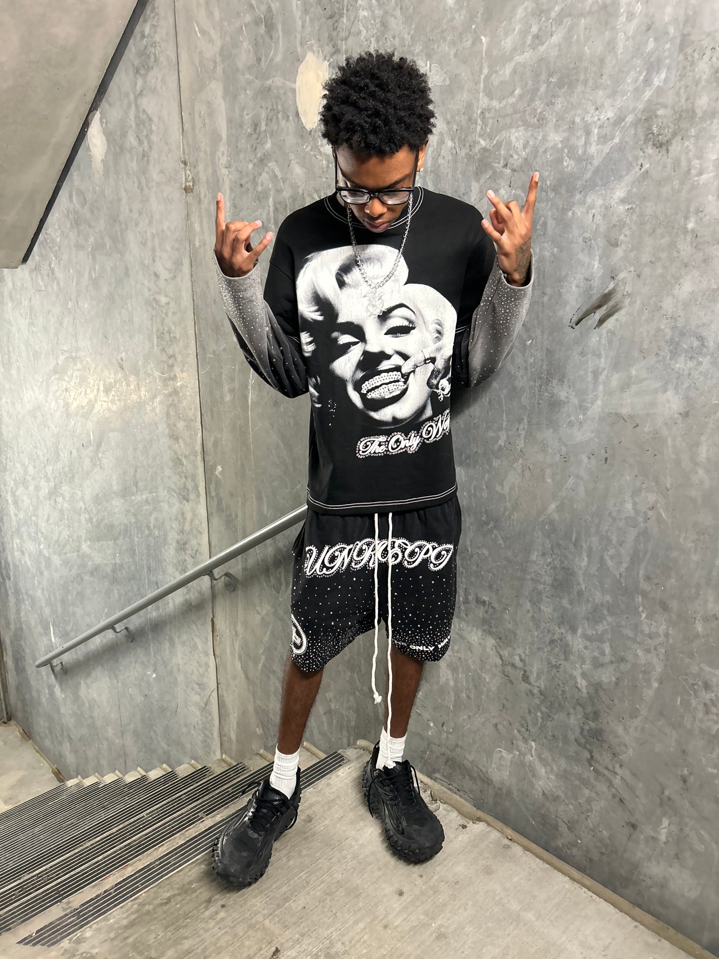"Marilyn Face" Double-Layer  Shirt